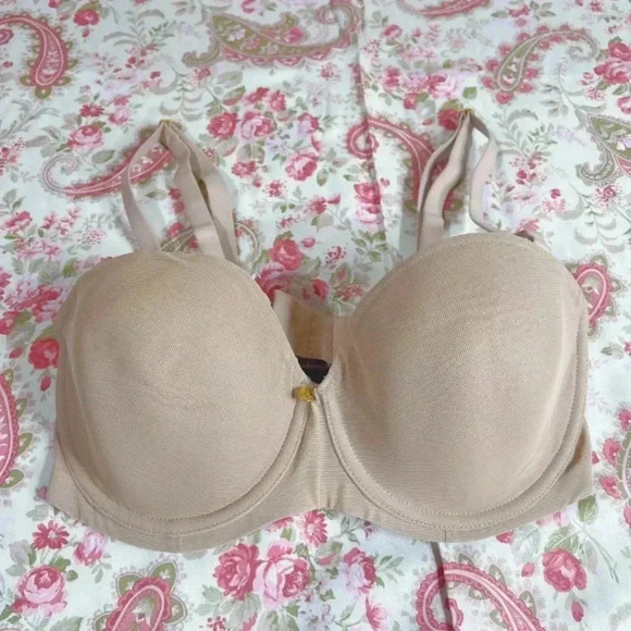 Natori Nude Bra Lined Mesh Overlay 32DD - Picture 1 of 6